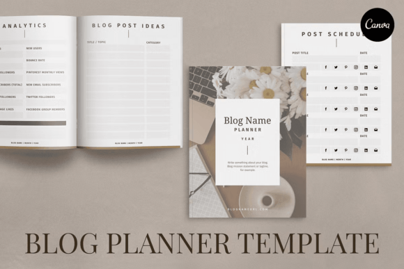 Download Blog Planner Template Canva - Log Collection
