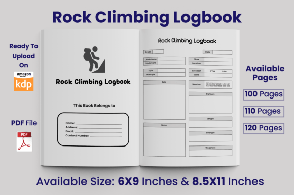 Download Rock Climbing Logbook KDP Interior - Log Collection