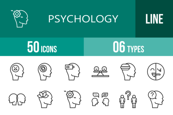 Download 50 Psychology Line Icons - Log Collection