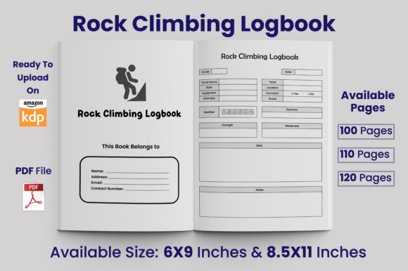 Download Rock Climbing Logbook KDP Interior - Log Collection