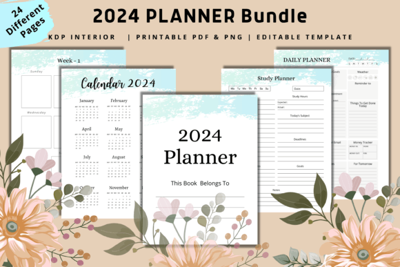 Download 2024 Planner Bundle | KDP Interior - Bundle Collection