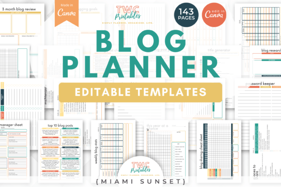 Download Blog Planner Canva Templates | MIAMI - Log Collection