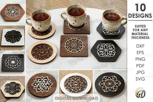 Download 3D Mandala Coasters Laser Cut Bundle - Bundle Collection