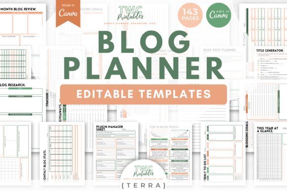 Download Blog Planner Canva Templates | TERRA - Log Collection