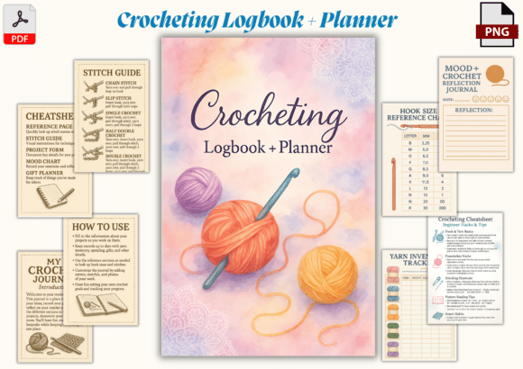Download Crochet Project Journal Logbook - Log Collection