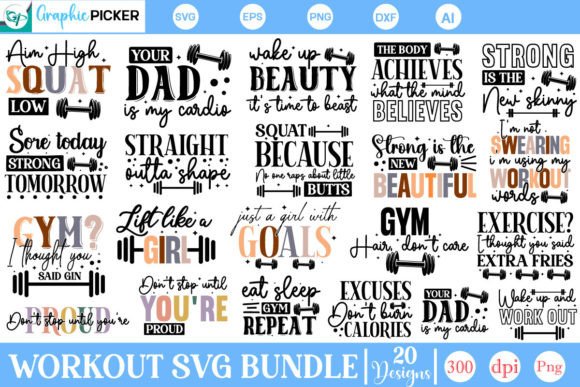 Download Workout SVG Bundle | Fitness SVG Bundle - Bundle Collection