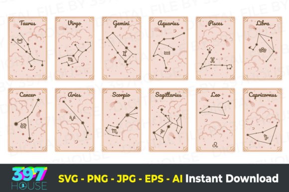 Download 12 Zodiac Astrology Tarot Card - Log Collection