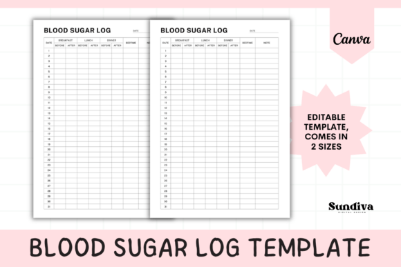 Download Editable Blood Sugar Log Template 3 - Log Collection