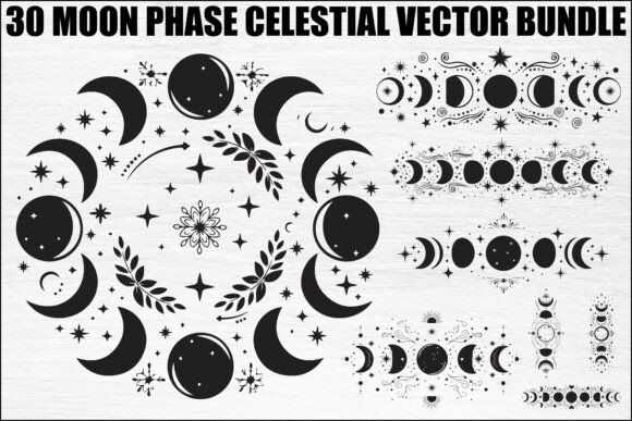 Download Moon Phase Celestial Vector Bundle - Bundle Collection