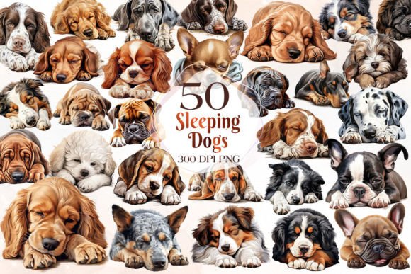 Download Cute Sleeping Dogs Clipart Bundle Part 1 - Bundle Collection