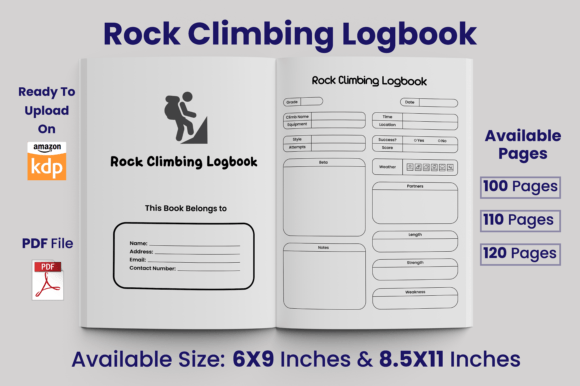 Download Rock Climbing Logbook KDP Interior - Log Collection
