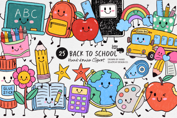 Download Back to School Hand-Drawn Clipart Bundle - Bundle Collection