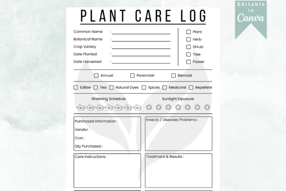 Download Plant Care Log - Log Collection