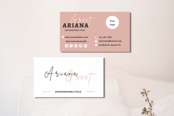 Download Pink and White Business Card Template - Premium Resources
