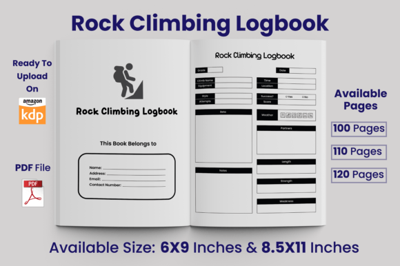 Download Rock Climbing Logbook KDP Interior - Log Collection